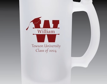 Graduation Gift, Graduation Party, Class of 2024, Graduation Beer Mug, Personalized Beer Mug, Personalized College & High School Grad Gifts