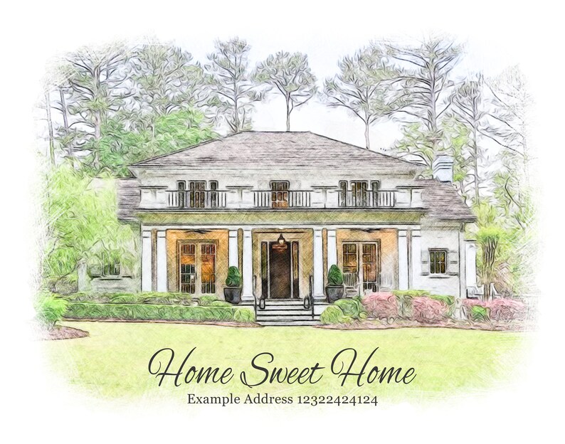 Home portrait, house painting, housewarming gift, our first home sign, home sweet home sign, watercolor home, house portrait, realtor gift image 4