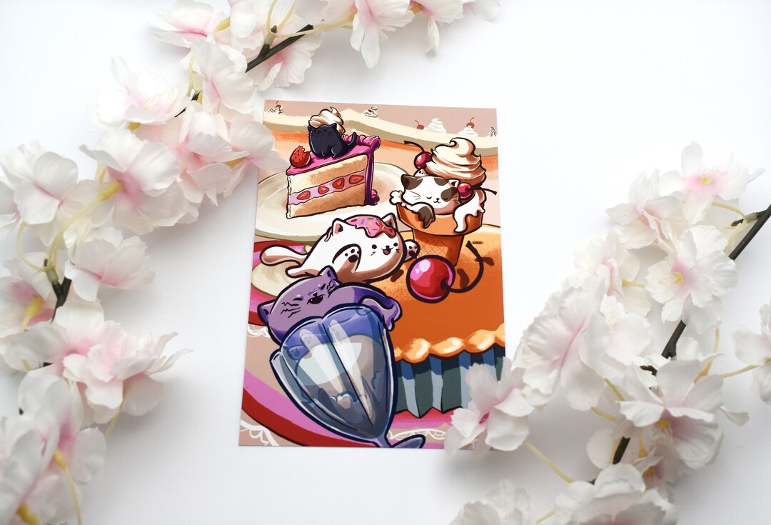 Dessert Cats Wonderland Print - Etsy