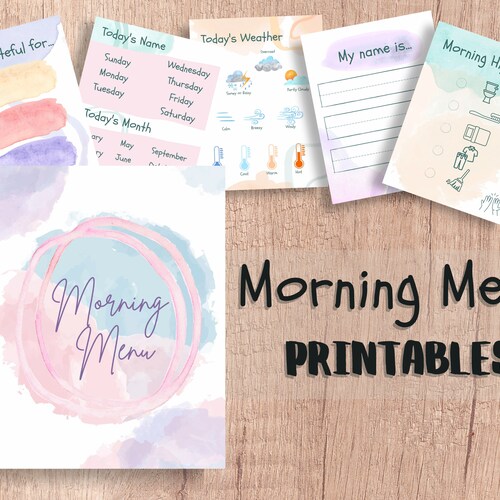 Morning Menu Printables Circle Time Morning Ritual Etsy