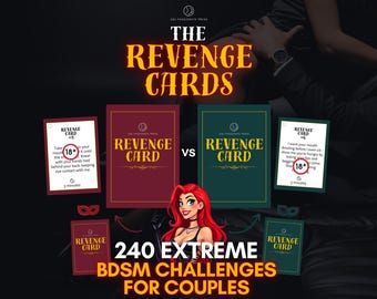 REVENGE CARDS - 240 BDSM Extreme Challenges for Kinky Switch Couples. Submissive Woman and Femdom Task Ideas. Naughty Sex Game for Him & Her
