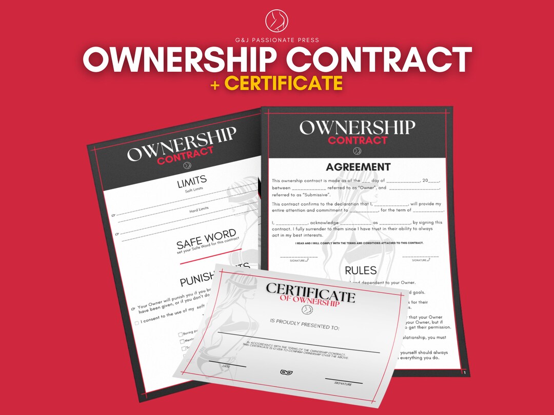 Ownership Contract Certification of Ownership. Printable BDSM Contract ...