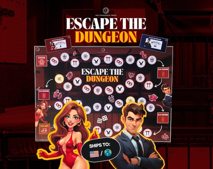 Escape DUNGEON. BDSM Board Game. Submissive Woman and Femdom Task Ideas. 280 Extreme Challenges for Kinky Switch Couples. Naughty Sex Game.