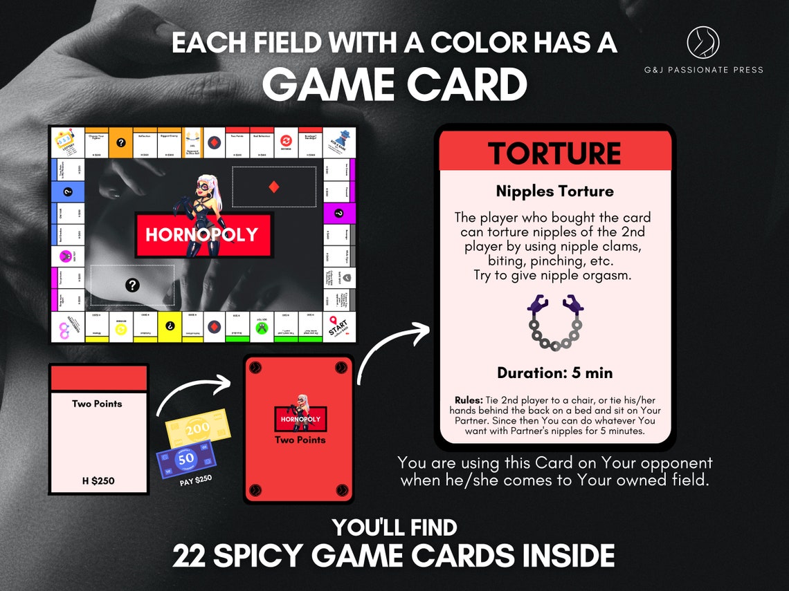 Hornopoly Printable Board Sex Game for Naughty Couples. Kinky and BDSM ...