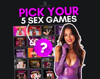5 Sex Games in 1 Pack. Choose from Date Night Games, Naughty Submissive Tasks, Femdom Ideas, Sex BDSM Board Game. Sex Gift for Anniversary.