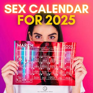 Adult Sex Calendar 2025 - Printable Sex Calendar with 365 Different Sex Ideas. Celebrate Naughty Anniversary. Sexy Birthday Gift for Him.