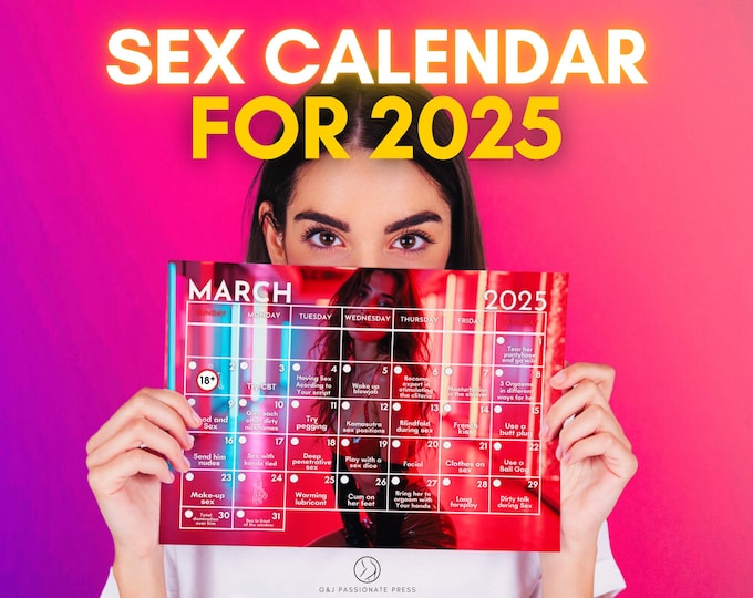Adult Sex Calendar 2025 - Printable Sex Calendar with 365 Different Sex Ideas. Celebrate Naughty Anniversary. Sexy Birthday Gift for Him.