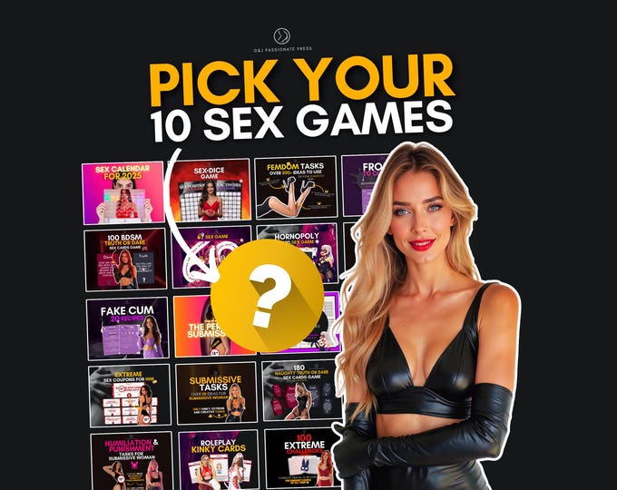 10 Sex Games in 1 Pack. Choose from Kinky Sex Games, Naughty Femdom Ideas. Submissive Tasks, BDSM Board Game. Sexy Gift Anniversary for Him.