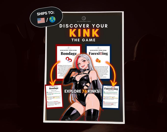 Discover Your Kink. Switch Couples Game with 76 Challenges. Kinky Cards Sex Game. Submissive Woman and BDSM Femdom Tasks Ideas. Naughty Gift