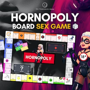 Hornopoly - Druckbares Sex Brettspiel für ungezogene Paare. Kinky und BDSM Aktivitäten und Sex Positionen. Sexy Geschenk für Sie, Ihn, Frau, Mann