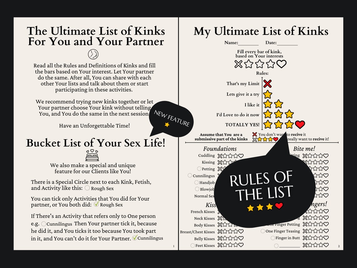 Ultimate List Of Kinks And Fetishes With Over 150 Sex Etsy Ireland