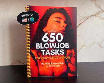 650 Blowjob Tasks for Submissive Woman. Deepthroat Challenges. Physical Book with BDSM & Kinky Oral Sex Ideas. Sexy Gift for Sub Wife.
