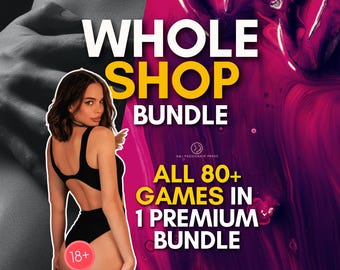 Whole Shop Bundle - 80+ Sex Games. Submissive Woman & Femdom Tasks. Kinky, BDSM Ideas for Naughty Couples. Erotic Sexy Gift for Him and Her.