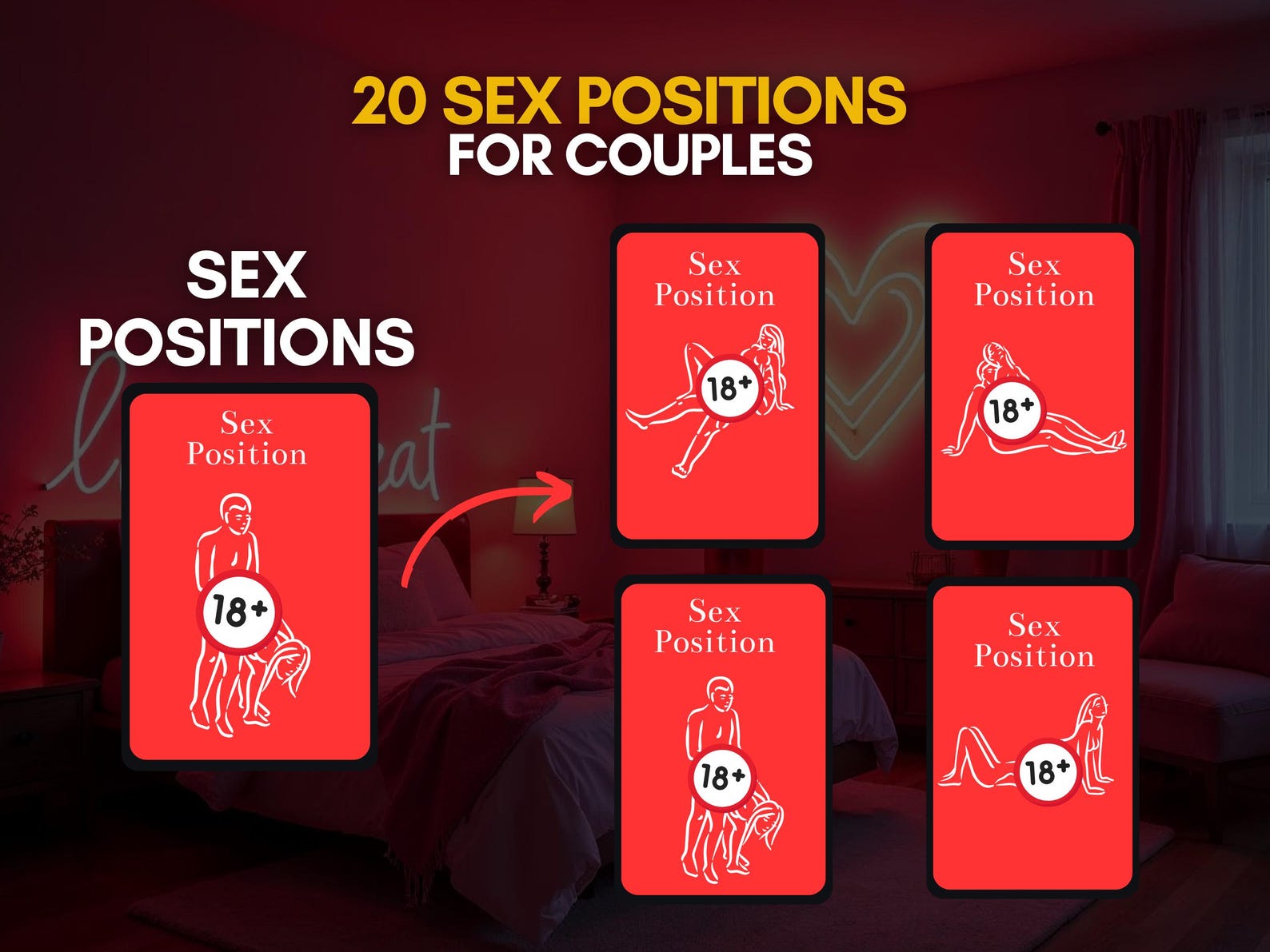 Naughty Sex Cards With Over 100 Activities and Sex Positions. Printable