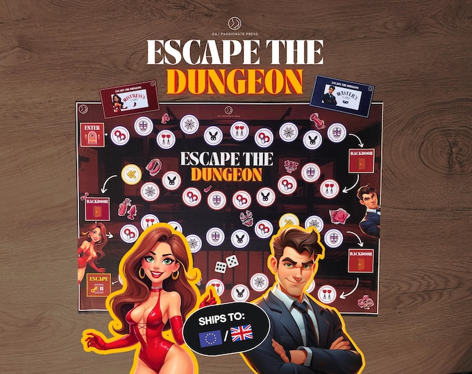 Escape DUNGEON. 280 Extreme Challenges for Kinky Switch Couples. BDSM Board Game. Submissive Woman and Femdom Task Ideas. Naughty Sex Game.