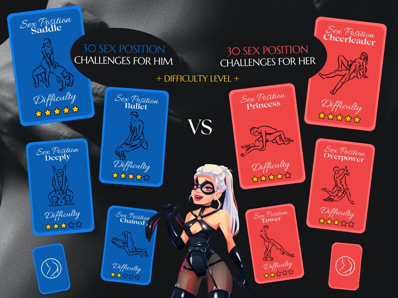 Sex Position Cards Game Printable Sexy And Naughty Couples Etsy