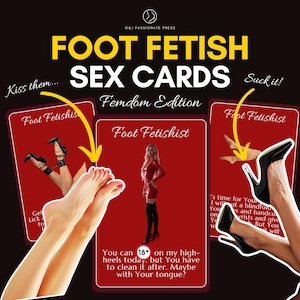 Schede Femdom Foot Fetish - 50 idee sexy e maliziose per esplorare il feticismo dei piedi. Regalo kinky stampabile per lui. Gioco di sesso per coppie. Adorazione dei piedi.