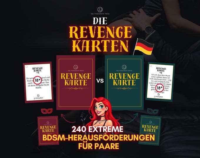 REVENGE KARTEN - 240 Extreme BDSM Challenges für Paare. Kinky Sexspiel für Switch Couples. Femdom & Submissive Frauen Aufgaben Ideen.