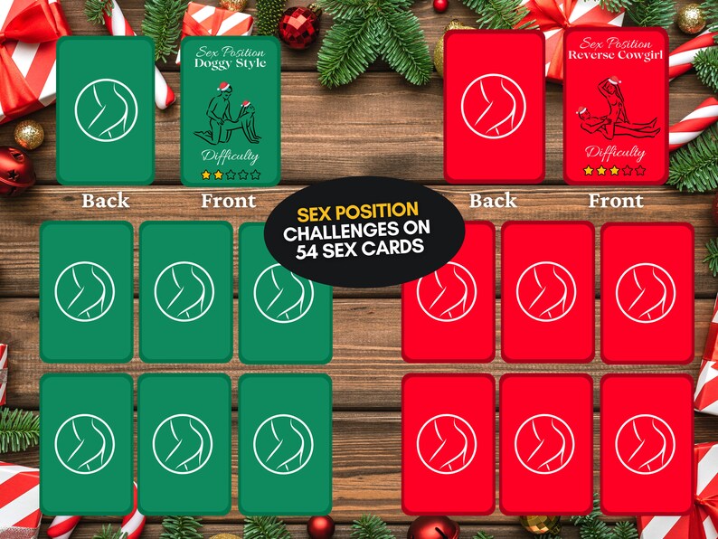 Sex Positions Christmas Cards Game Printable Naughty Couples Cardgame With Over 50 Sex