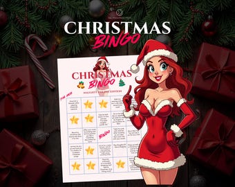Christmas Bingo. Naughty Christmas Couple. Sex Tasks Ideas for Him and Her. Christmas Gift for Husband. Submissive Woman and Femdom Tasks.