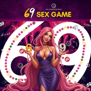 69 Sex Game - Jeu de société pervers avec des activités coquines et des positions sexuelles. Cartes imprimables pour couples sexy. Cadeau d'anniversaire pour elle et lui.