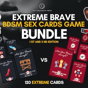 Jeu de sexe BDSM - Cartes de sexe extrême. Jeu pour couples coquins à imprimer avec 60 activités coquines et positions sexuelles. Cadeau sexe d'anniversaire pour elle.