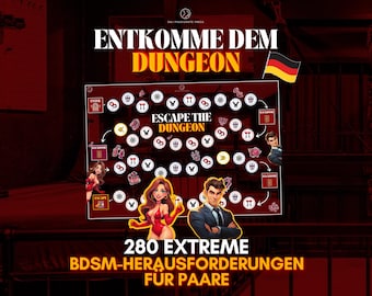 Escape Dungeon BDSM Brettspiel – 280 Extreme Aufgaben für Paare, Kinky Switch, Femdom, Submissive Frau, Erotik Spiel für Erwachsene