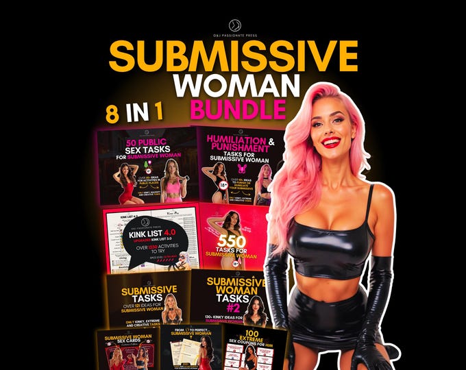 Submissive Woman Bundle. 8 Sex Games for Kinky Couple. BDSM Sex Tasks for Sub Wife. Sex Coupons, Humiliation Ideas. Naughty Gift for Her