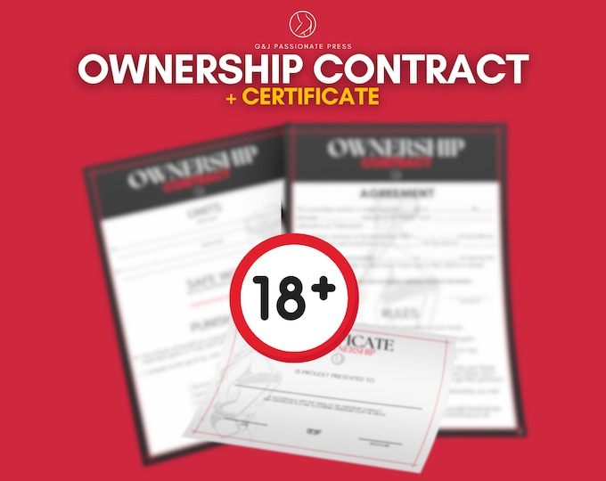Ownership Contract + Certification of Ownership. Printable BDSM Contract for Dominant and Submissive Woman. BDSM Certification Training.