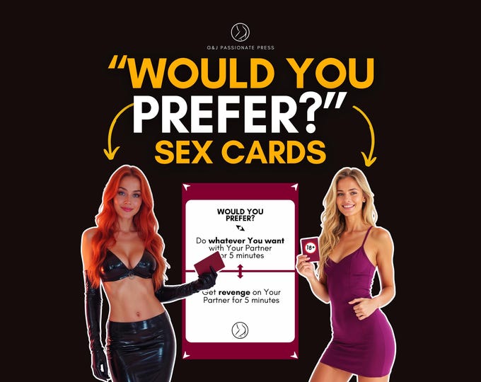 Sex Games Cards - Would You Prefer. Sexy Anniversary Gift for Him and Her. Naughty Birthday Gift for Husband and Wife. Kinky Sex Dares.