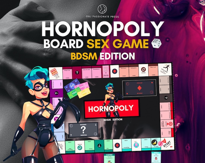 Hornopoly BDSM - Printable Board Sex Game for Naughty Couple. Kinky Activities and Sex Positions. Sexy Gift for Anniversary for Him.