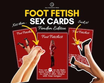 Femdom Foot Fetish Cards - 50 Sexy & Naughty Ideas to Explore Foot Fetish. Printable Kinky Gift for Him. Sex Game for Couples. Foot Worship.