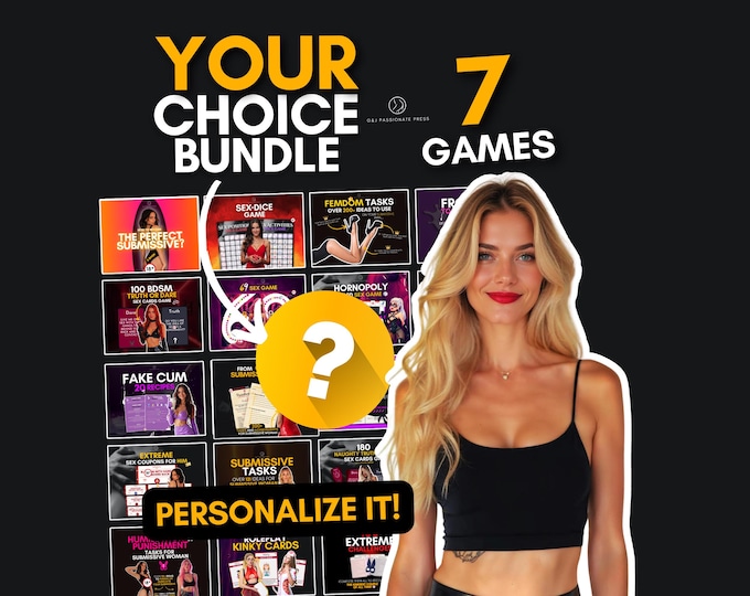 7 Sex Games in 1 Pack. Choose from Date Night Games, Naughty Submissive Tasks. Femdom Ideas, BDSM Board Game. Sexy Gift for Anniversary.