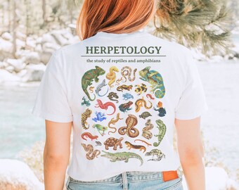 Herpetology Reptiles and Amphibians of the World Tee Shirt // conservation, reptile gift, zoo keeper, herpetologist present, zoology t-shirt