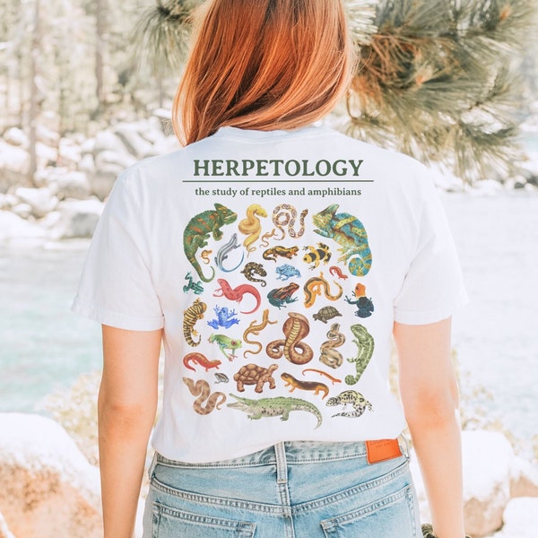 Herpetology Reptiles and Amphibians of the World Tee Shirt // conservation, reptile gift, zoo keeper, herpetologist present, zoology t-shirt