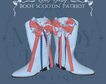 Lazos para botas rojos, blancos y azules / Accesorios patrióticos hechos a mano para vaqueras y rodeos