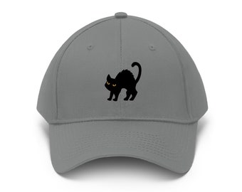 Black Cat Premium Dad Hat Embroidered Baseball Cap Cat Mom |Dushand Unisex Twill Hat