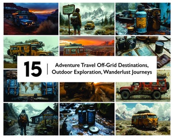 15 HD Adventure Travel Off-Grid Destinations, Outdoor Exploration, Wanderlust Journeys, Thrilling Expeditions - Digital download