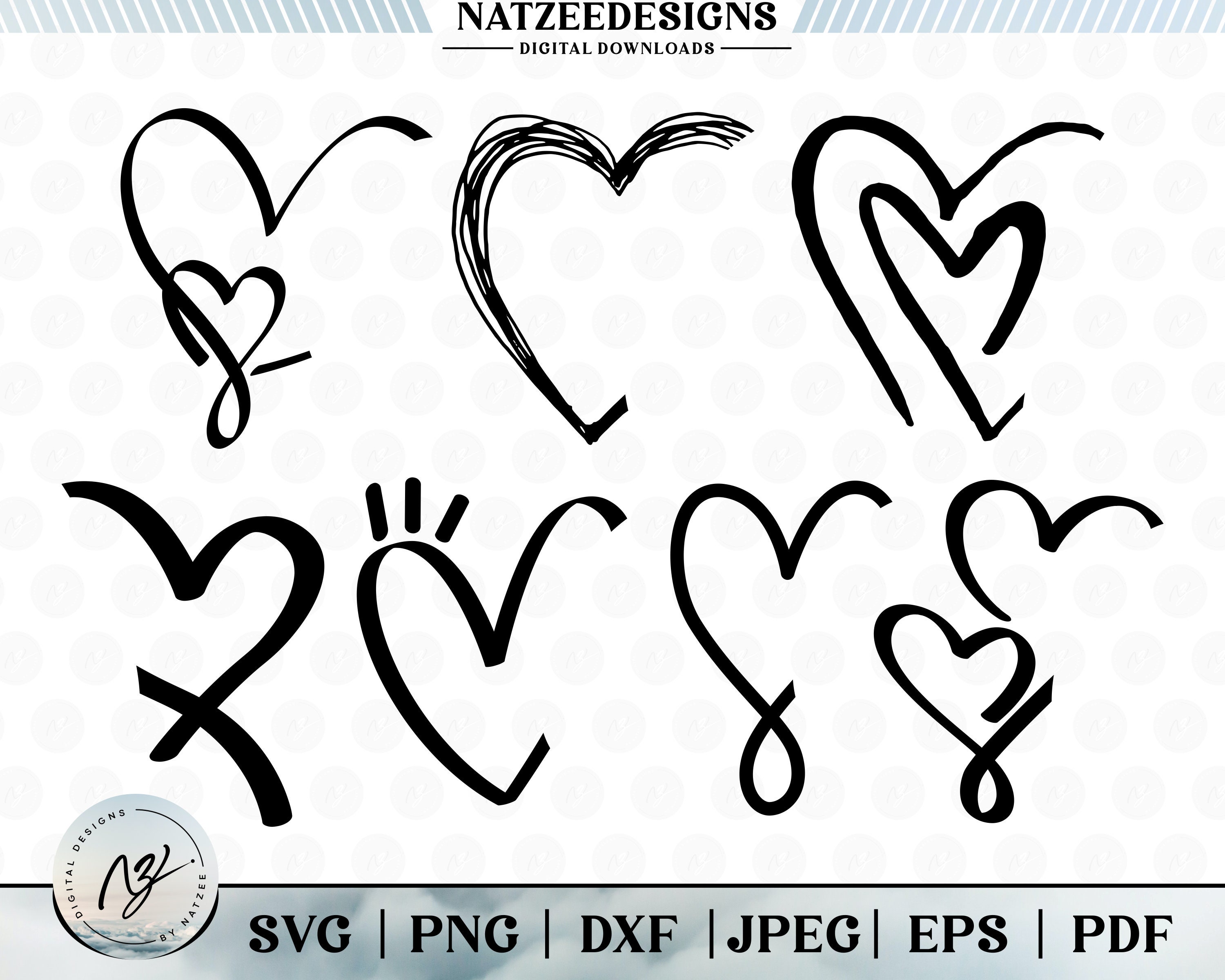 Half Heart SVG Bundle, Heart Svg, Love Svg, Valentine Svg, Cricut Cut ...