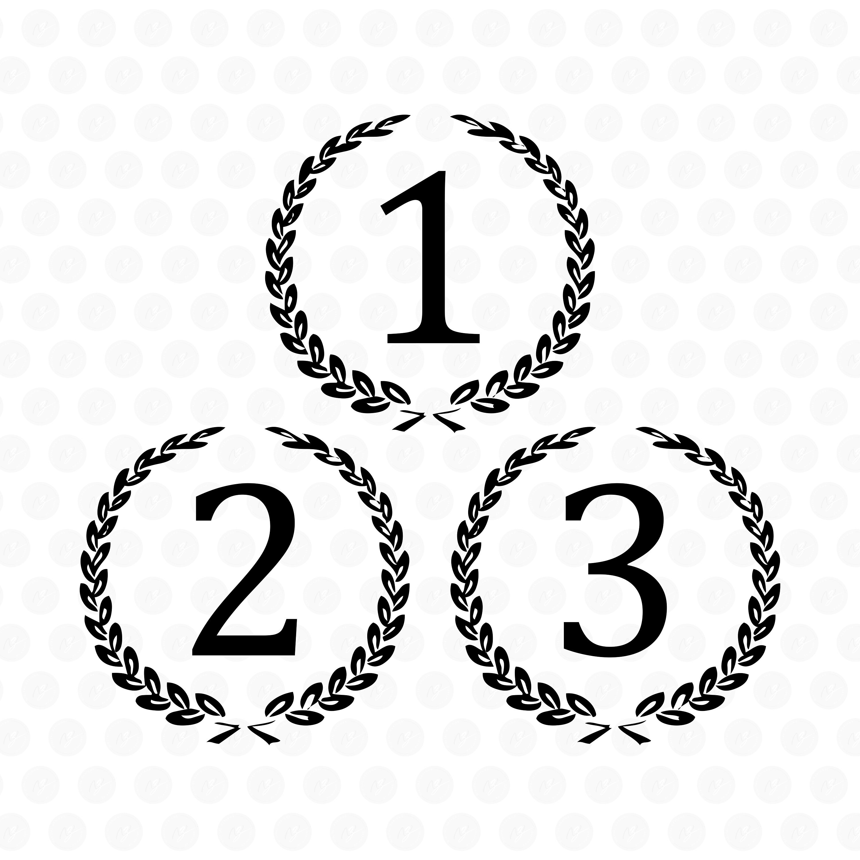 First, Second, and Third Place Symbols, Laser Cricut Cut Files, Vector ...