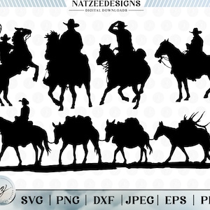 Pacote Svg de homem andando a cavalo, arquivos cortados para Cricut. Clip-art (eps, svg, pdf, png, dxf, jpeg)