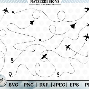 Avion svg, svg de voyage, avion, svg aventure, vacances svg, lot de svg camping (eps, svg, pdf, png, dxf, jpeg)