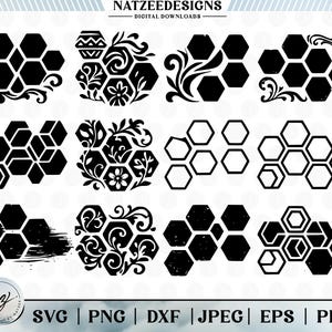 Honey Bee Nest SVG Designs | 12 Different Unique Bee and Nest Silhouettes Bundle | Cut Files for Cricut, PNG, Instant Download, Svg, Png