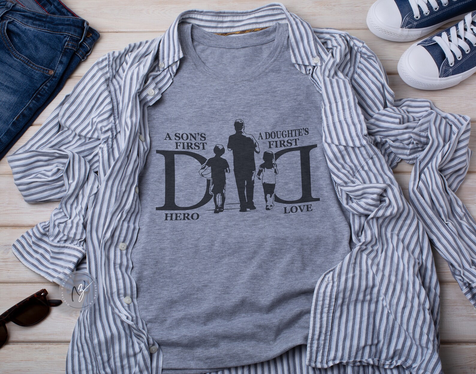 Dad With 2 Kids Svg Png Walking Dad Svgkids Svg Son's | Etsy