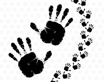Handprints SVG, Handprint PNG, Hands Clipart, Hand Paint - Svg, Png, Eps, Pdf - Cricut, Silhouette, Glowforge - Instant Download
