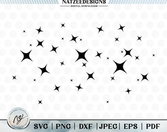 Sparkle Stars SVG: Vector Graphics, Clipart (Digital Download)