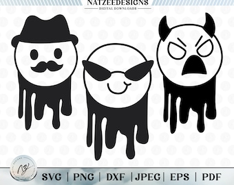 Melted Face SVG, Happy Face svg, Smiley Face svg, Trendy svg, Smiley svg, Smiley face png, Emoji svg, (eps, svg, pdf, png, dxf, jpeg)