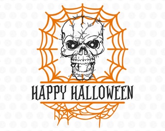 Skull Halloween Svg, Custom Skull Design, Happy Halloween, Vector File For Cricut, Svg, Png, Eps Files, Digital Download