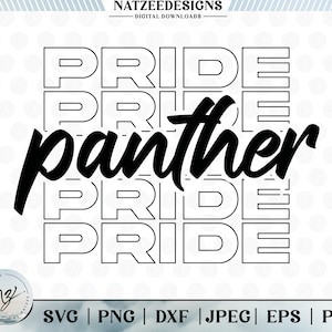 Panther Pride Svg, Panther Svg, Paw Svg, Panthers Shirt mascotte, Cricut Svg-bestanden, ontwerp, digitale, Clipart, Svg, Eps, Png, Pdf