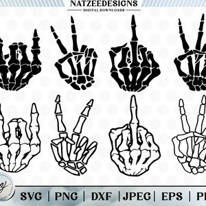 Pacote Skeleton Hands SVG, arquivos cortados para Cricut. Clip-art (eps, svg, pdf, png, dxf, jpeg)